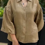 شومیز گل برجسته مجلسی